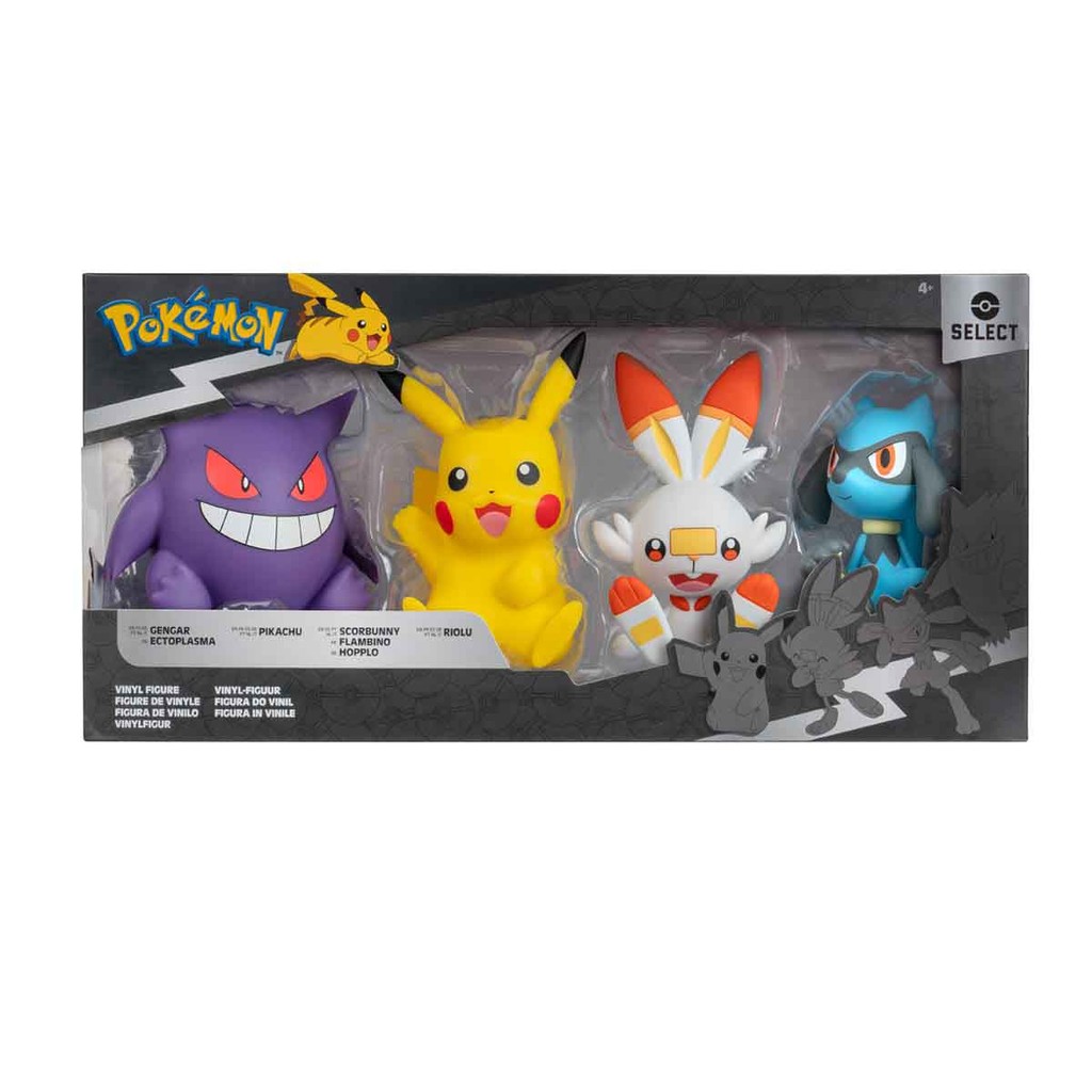 Bonecos Pikachu, Gengar, Scorbunny e Riolu - Pokémon em Oferta na Shopee