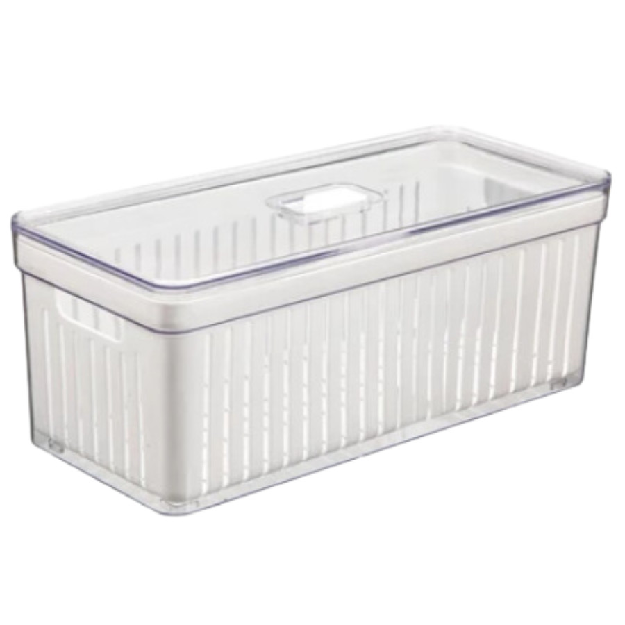 Organizador Geladeira Quadrado 6,8L Cesto Tela Tampa Multiuso Alimentos Verduras Vegetais Plastutti em Oferta na Shopee