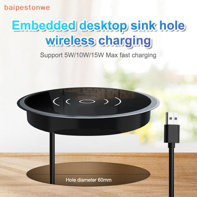 Carregador Rápido Sem Fio De 15 W Para Mesa De Carregamento Embutido Indutivo Universal Telefone Huawei Oppo