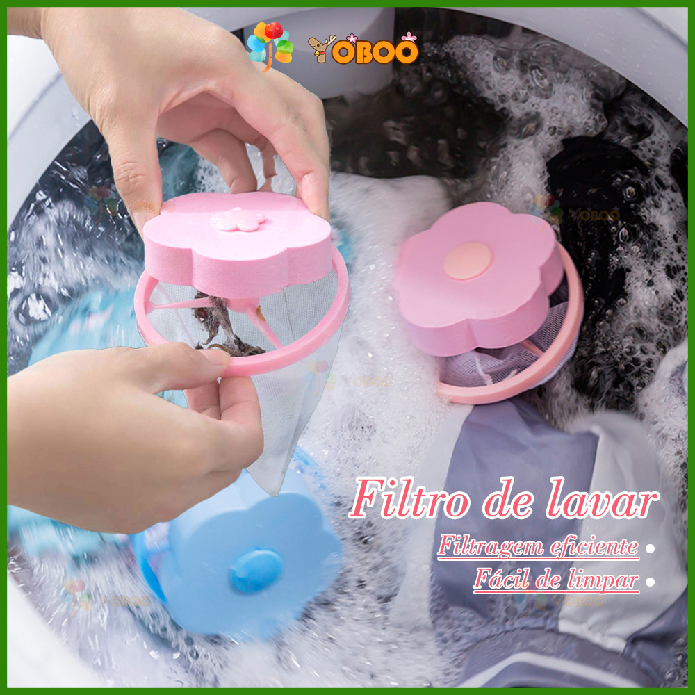 YOBOO Filtro tira pelos de maquina de lavar roupas coletor de pelos removedor de pelos roupas reutilizável