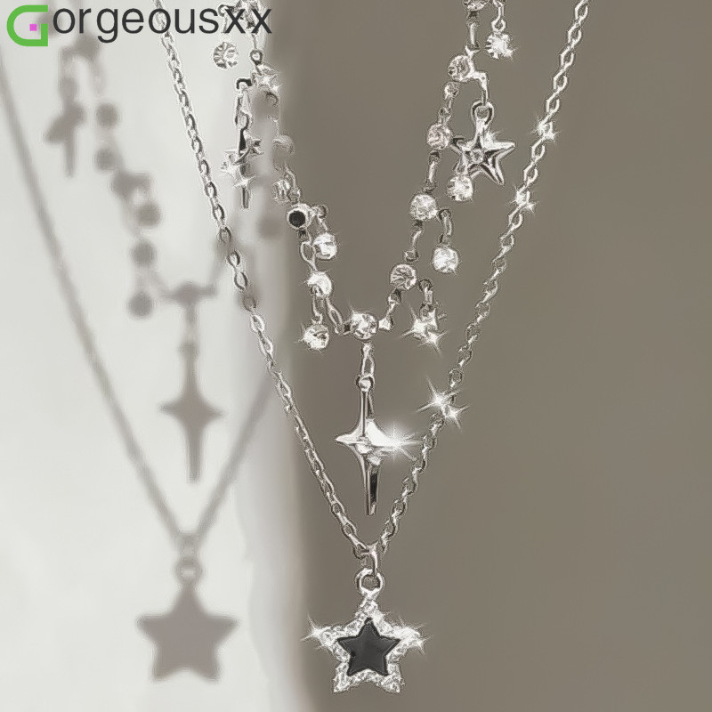 Correntes De Clavícula Com Pingente De Strass Brilhante Para Mulheres Luxuosas E Brilhantes Colares De Estrelas Joias em Oferta na Shopee