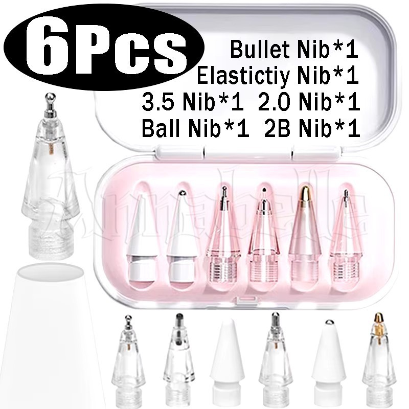 Conjunto De Pontas De Substituição De 4/6 Unidades Para Apple Pencil-Acessórios De Ponta De Caneta De Toque Universal-Ca