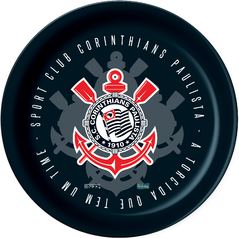 Pratos Para Festas Corinthians Pacote Com 08 Unid.
 - Home & Living