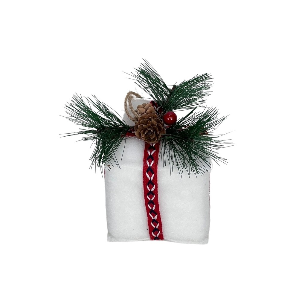 Pendente Caixa de Presente Pinhas Enfeite de Natal para Árvore Natalina Tok da Casa