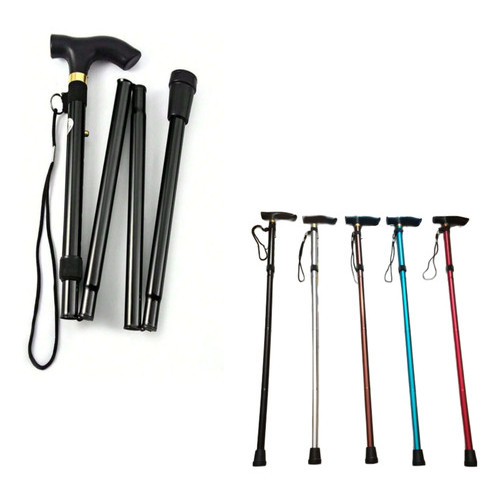 Bengala Retrátil Dobrável Ajustável Alum Tipo T De Ate 200kg em Oferta na Shopee