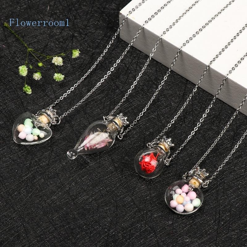 Flowerroom1 Para Corrente Aço Titânio Faça Desejo Colar Frasco Sangue Feminino Joias Presentes em Oferta na Shopee