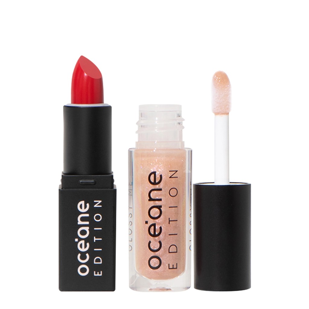 Kit Océane Edition Mini Lipstick Red Kiss e Glossy Me Glazed (2 produtos) em Oferta na Shopee