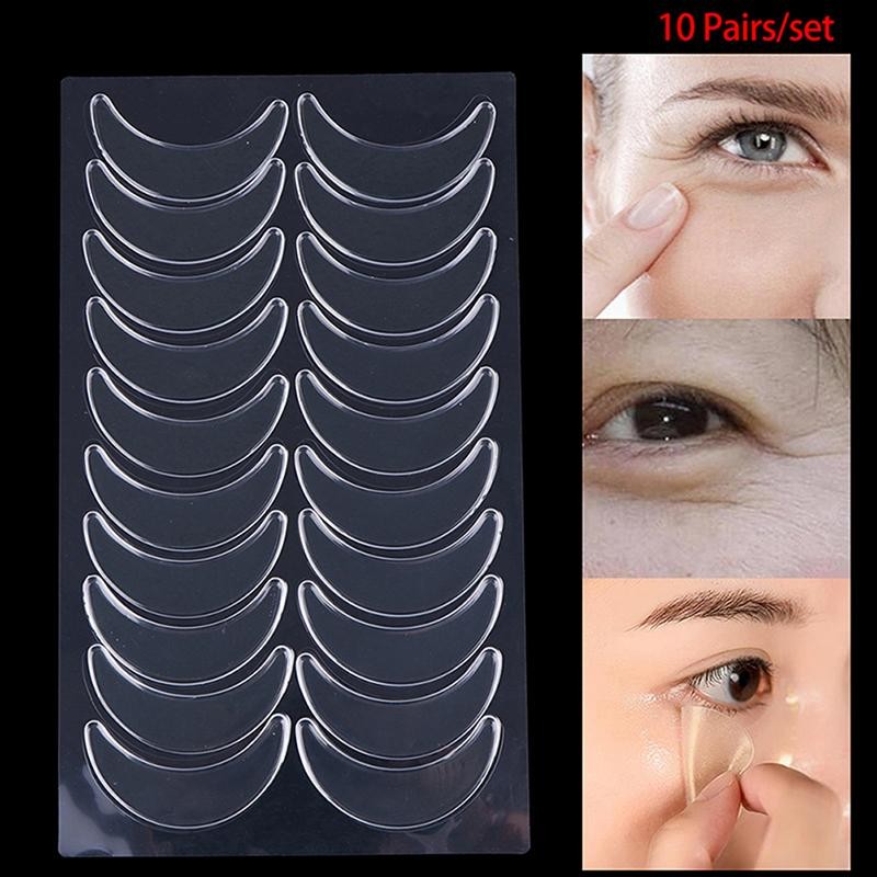 Fengjue 10 Pares Reutilizáveis À Prova D'água Silicone Antirrugas Almofadas Para Os Olhos Adesivos BR em Oferta na Shopee