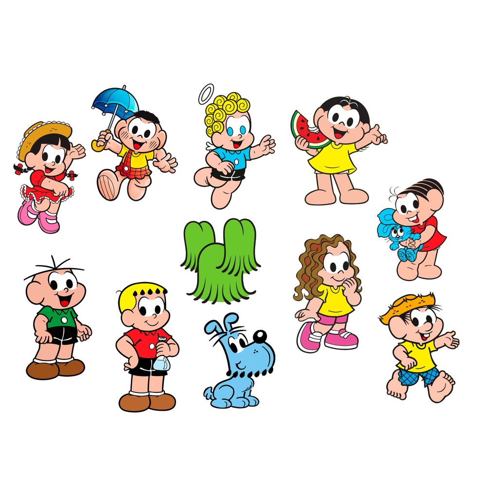 100 Apliques turma da monica Toppers Tags Tubetes Docinhos Festa Enfeites para Aniversário