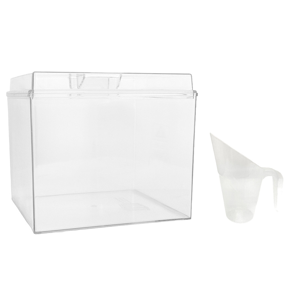 Kit Pote Cereais Quadrado com Tampa 3,3lts + Concha 300ml