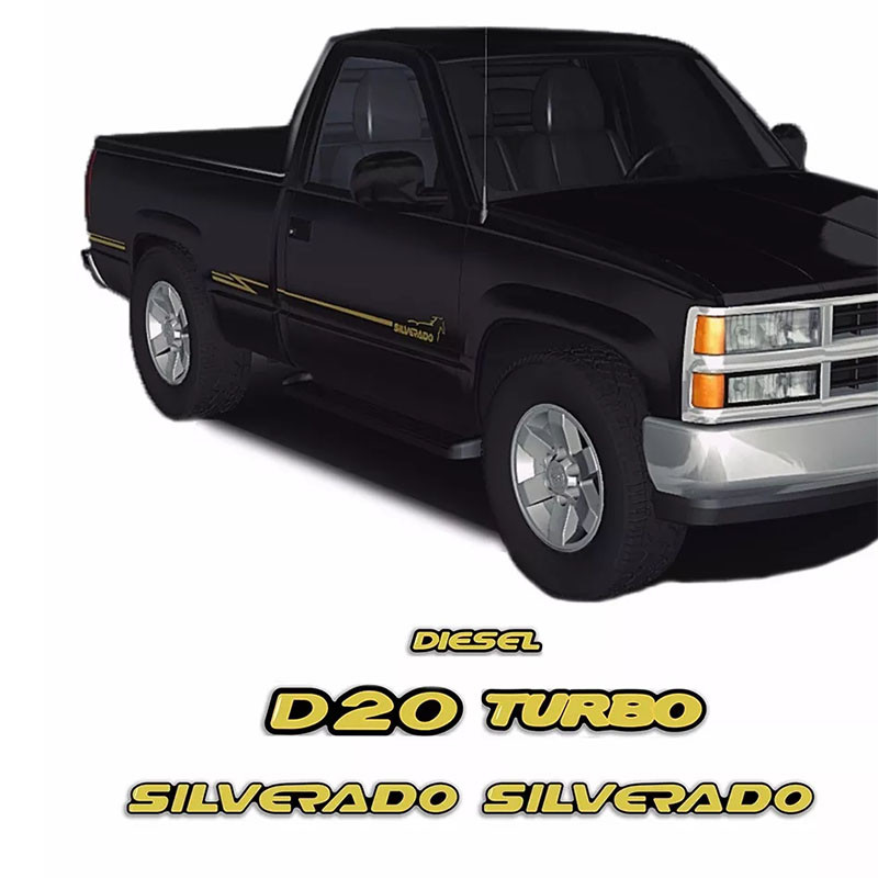 Kit Adesivo Emblemas Resinados Chevrolet Silverado D20 2000/