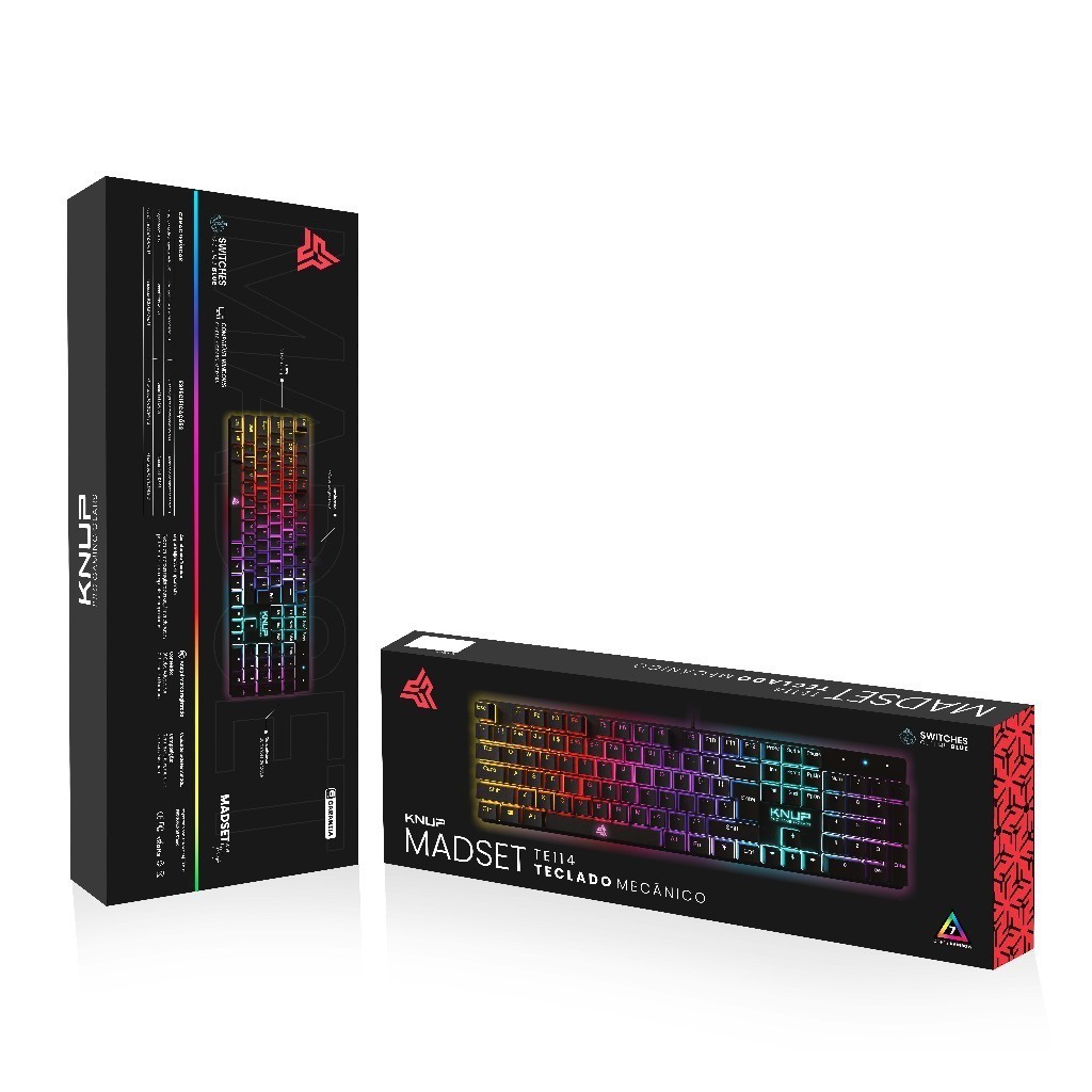 Teclado Gamer Mecânico RGB TE114 Switch Azul ABNT2 em Oferta na Shopee