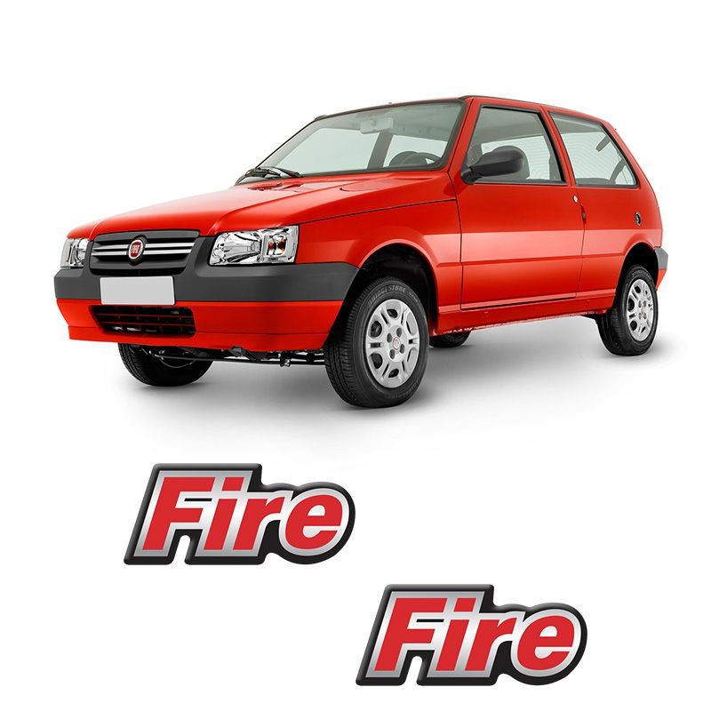 Par de Adesivos Resinados Fire Fiat Uno Mille Fire 2002/2003 em Oferta na Shopee