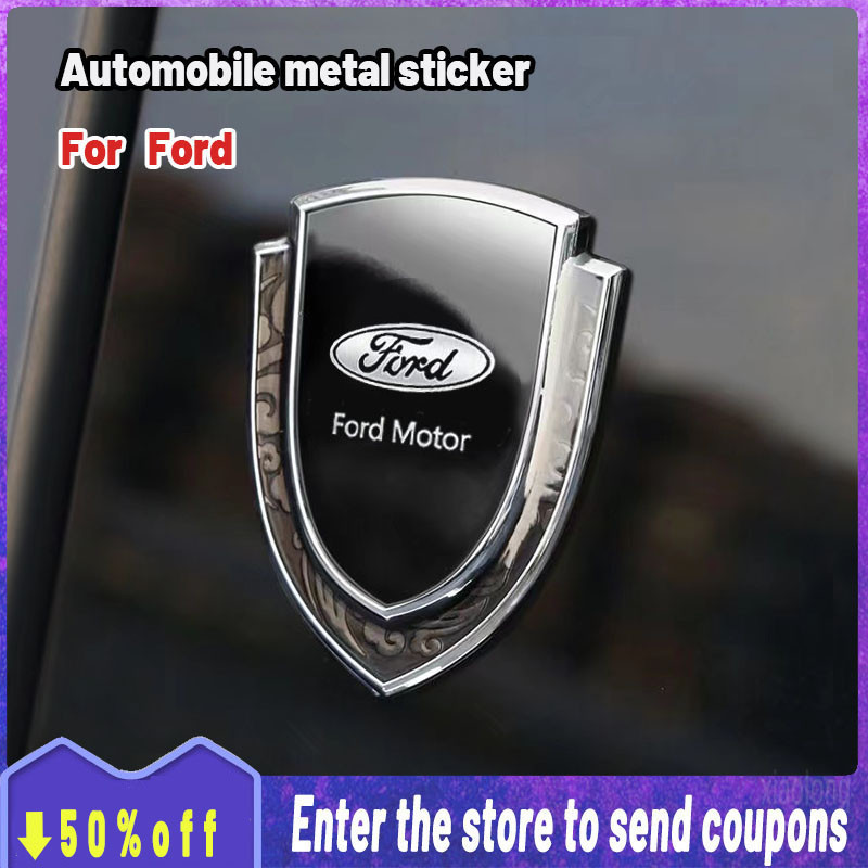 [Promo] Para Ford Adesivo para carroceria de carro de alta qualidade Auto 3D Carbon Fiber Shield Window Emblem Badge Met
