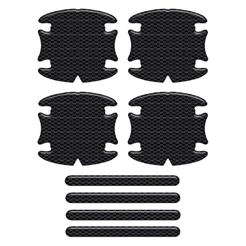 Kit Adesivo Protetor Maçaneta Carro Carbono Preto Resinado
