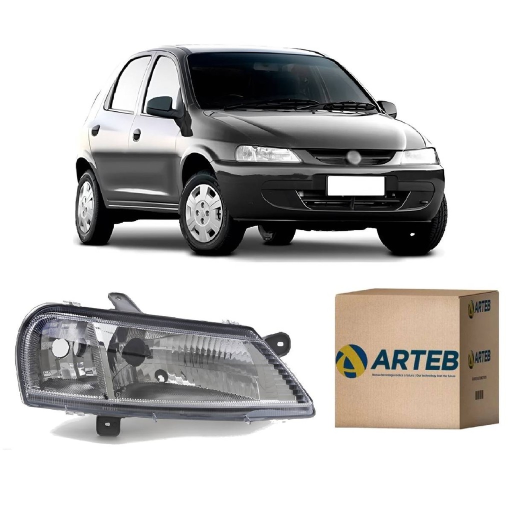 Farol Celta 2001 2002 2003 2004 2005 Cromado Lado Direito Passageiro Original Arteb em Oferta na Shopee