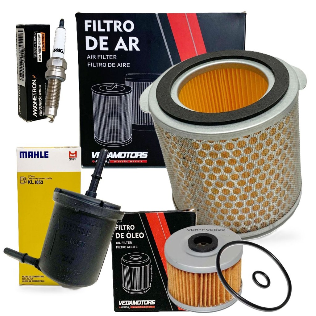 Kit de Filtros + Vela Iridium Xre 300 / Xre 300 Sahara / Tornado 300