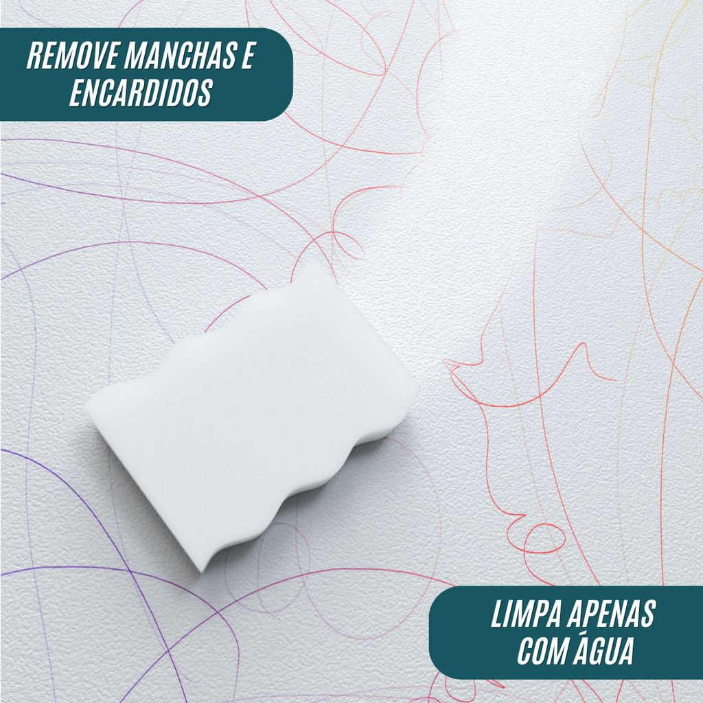 Esponja Mágica Bucha Tira Mancha Riscos Limpeza Multiuso Remove Encardidos Flash Limp