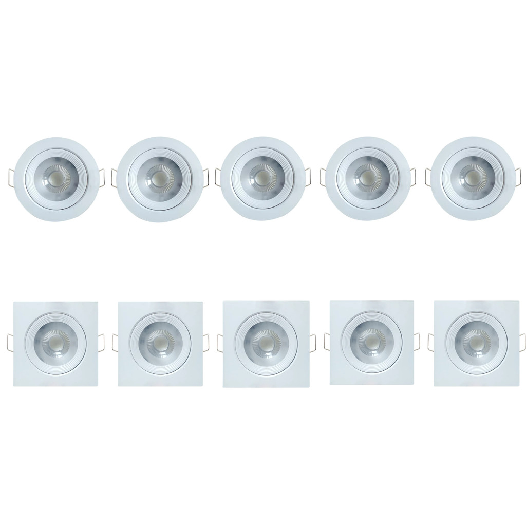 Kit 5 Luminária Spot Led Embutir Branco Frio Kian 05w 6000k