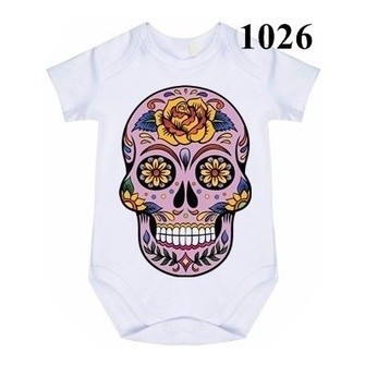 Roupa De Bebê Body Personalizado Caveira Mexicana Cód-1026