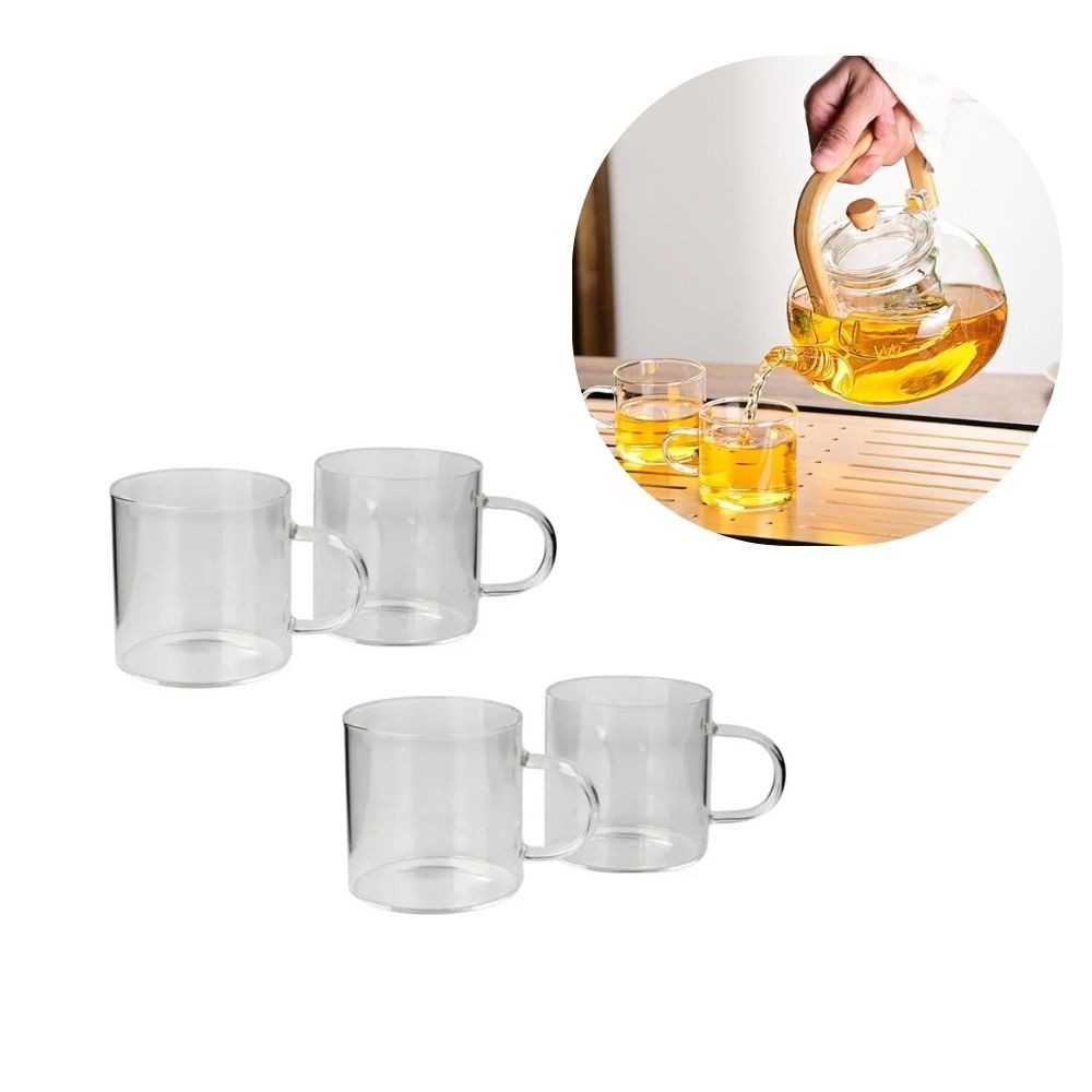 Kit 4 Xicaras de Vidro - 100ml em Oferta na Shopee