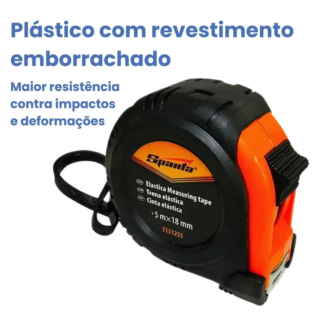 Detalhes do Kit 5 Trenas 5m Manual Emborrachada Com Trava Sparta