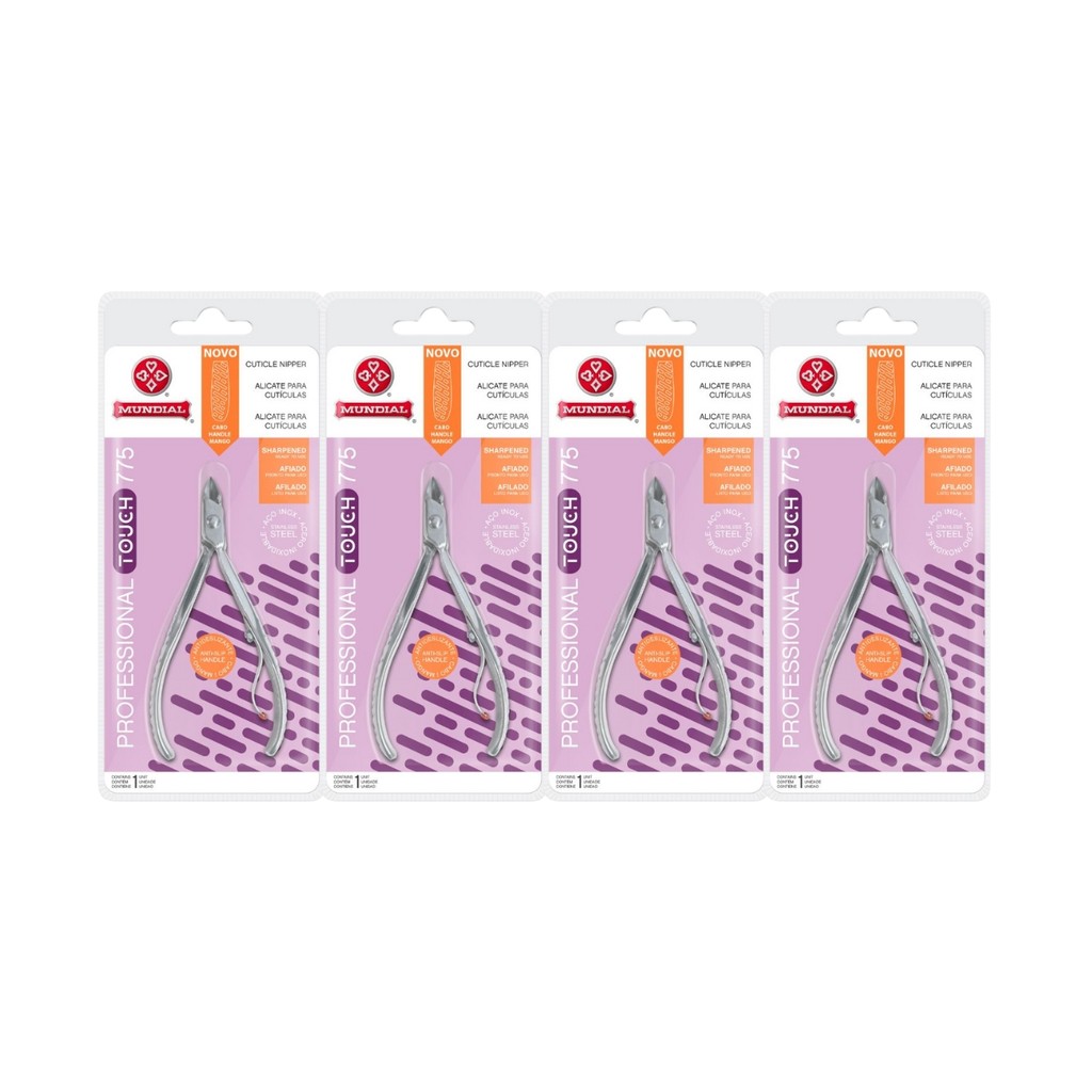 Kit 4 Alicate Cutícula 775 Touch Profissional Unha Mundial em Oferta na Shopee