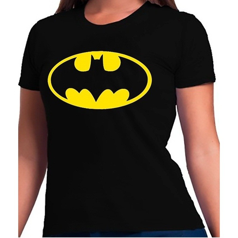 Camiseta Baby Look Feminina Estampada Confortável Algodão Filme Batman Super Herói