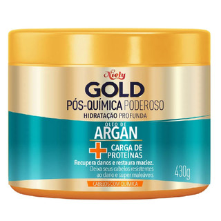 Máscara Capilar Concentrada Niely Gold Óleo De Argan Pós Química 430g em Oferta na Shopee