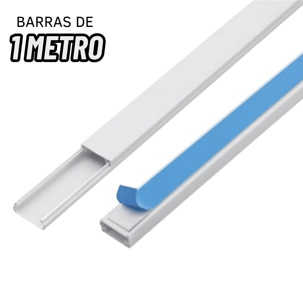 Canaleta 20x10mm C/ Fita Adesiva Branca Inova Pro Fácil Alumbra Barra 1 Metro em Oferta na Shopee