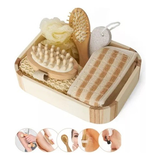 Kit Banho Spa Madeira Relaxante Massagem Revigora Presente