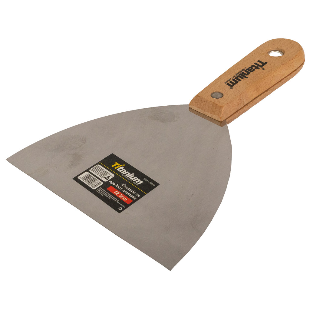 Espátula Aço Inox 12,5cm Cromada Profissional Titanium Platina