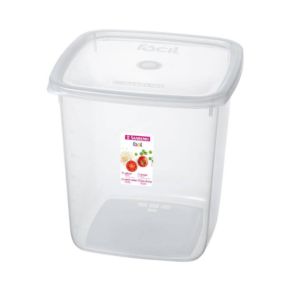 Pote Plástico Quadrado Fácil Cristal 7L Sanremo em Oferta na Shopee
