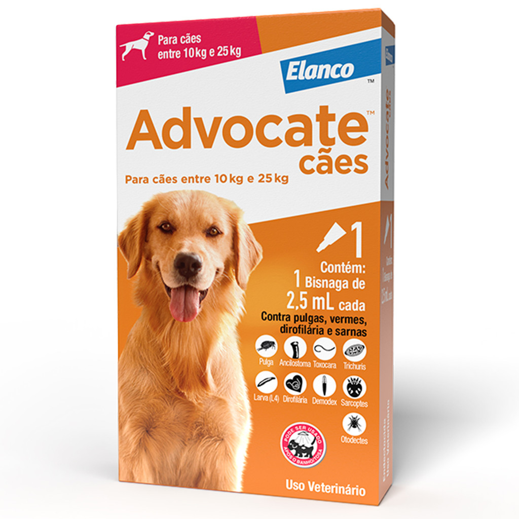 Advocate Antipulgas (Cães) - 2,5Ml (10Kg 25Kg) - 1 Unidade em Oferta na Shopee