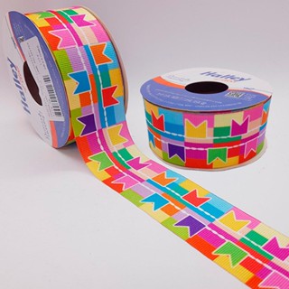 Fita Gorgurao Estampada Halley 38mm/nº9 - R:9432-Junina Bandeirinhas em Oferta na Shopee
