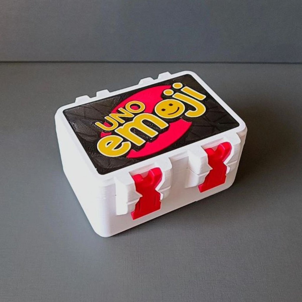 Caixa para Jogo De Cartas Uno Emoji Card Box Case Protetor Organizador