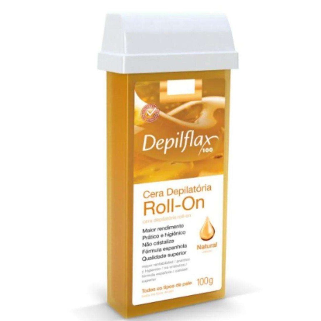 Cera Depilatoria Roll On Refil Natural Depilflax 100g