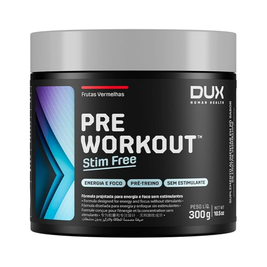 Pré-Treino Original Stim Free Pote 300g Dux Human Health Frutas Vermelhas - Health