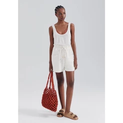 Shorts Feminino Texturizado Com Linho Hering