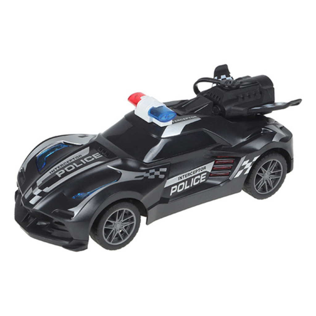 Carrinho De Controle Remoto Polícia 7 Funções Luzes Fumaça Cor Branco