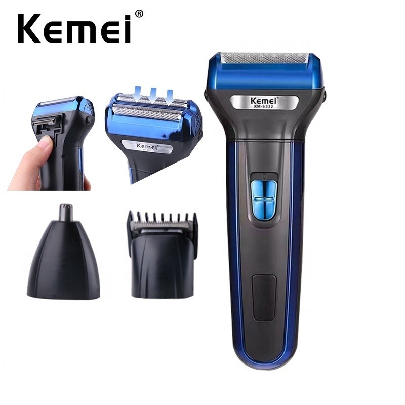 Multifuncional 3 em 1 Aparador de Cabelo Elétrico de Folha Recarregável Barba do Nariz Kemei Best Xsd-271