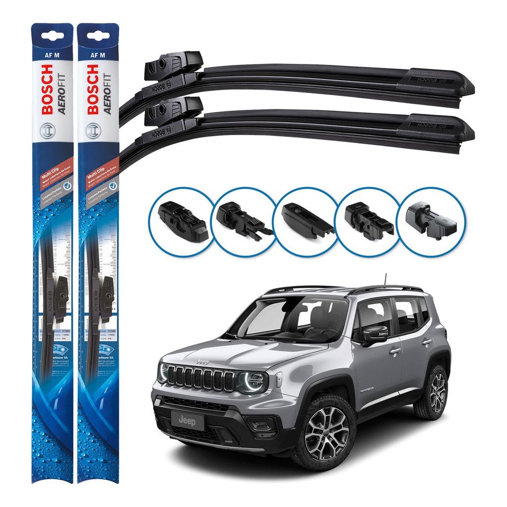 Par de Palhetas Limpador Parabrisa Multiclip Original Bosch Jeep Renegade 2015 A 2024