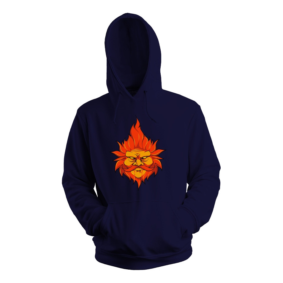 Blusa Frio Moletom Flanelado Capuz Estampa Cabeleira De Fogo