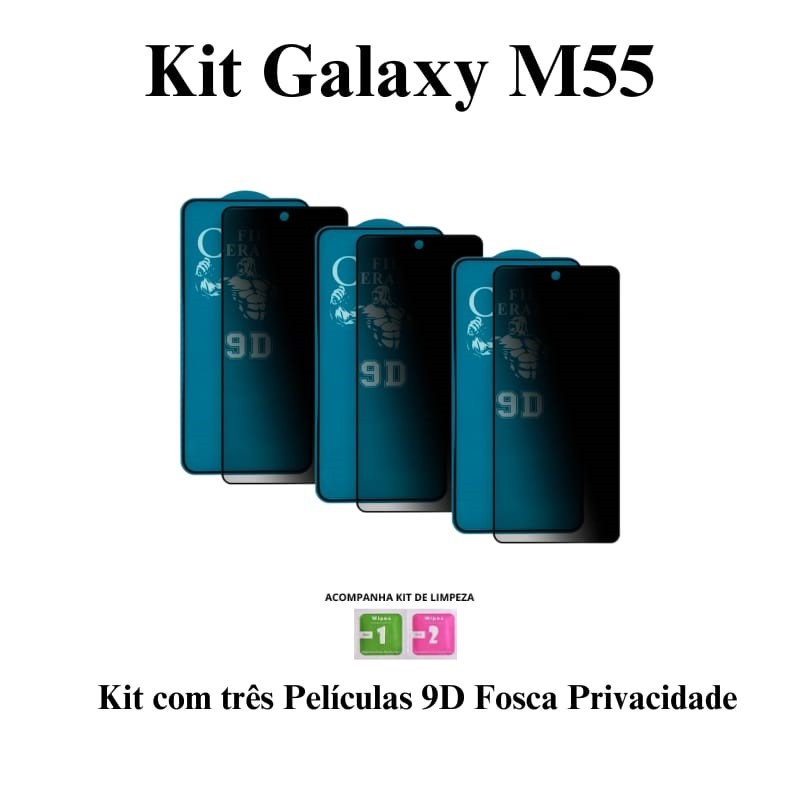 Kit 3x Películas Privacidade Fosca  para Samsung Galaxy M55 5G