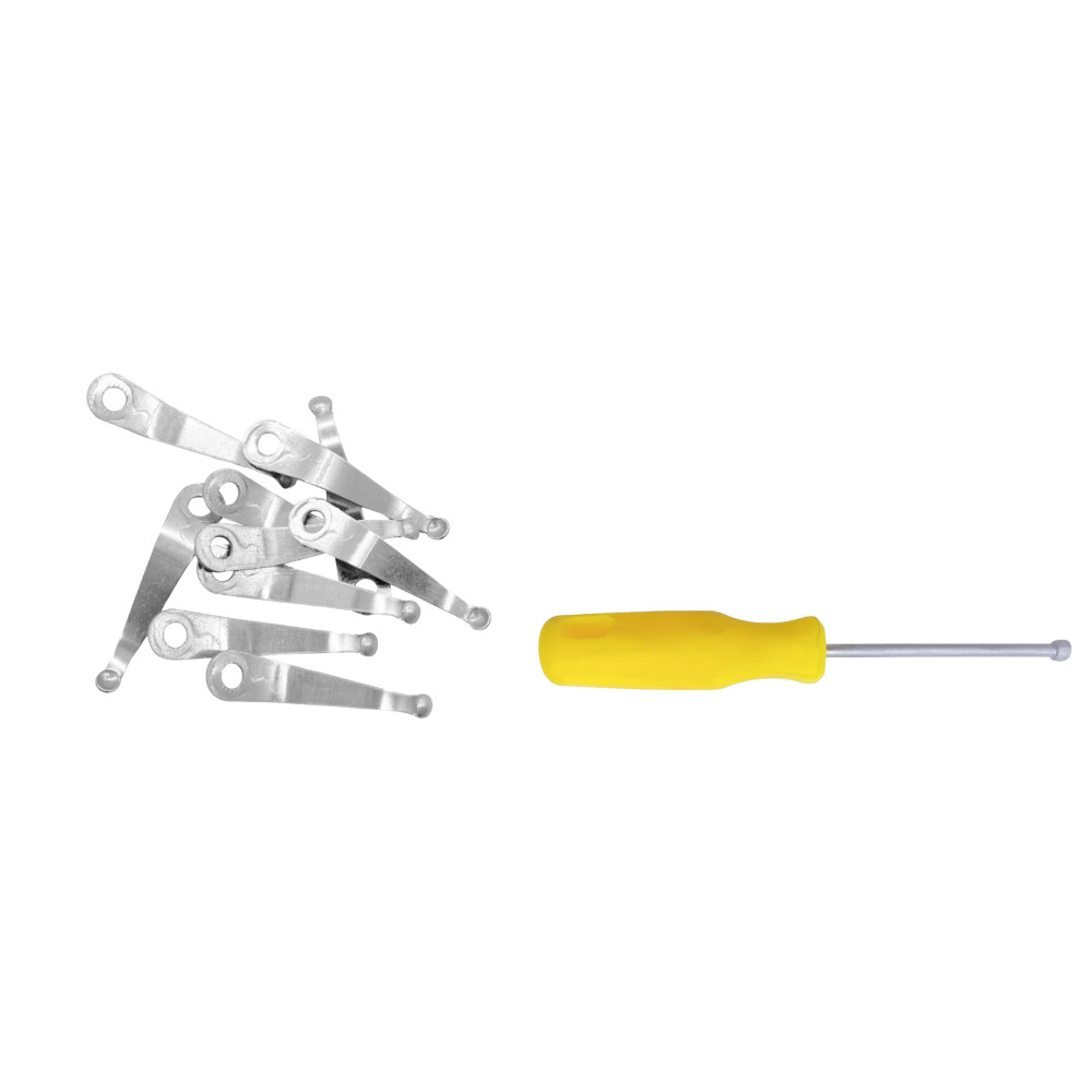 10 Mola Curta Inox + Chave Canhão 5/32" p/ Alicate Cutícula Mundial 577 / 722 / 772 / 777 / 778