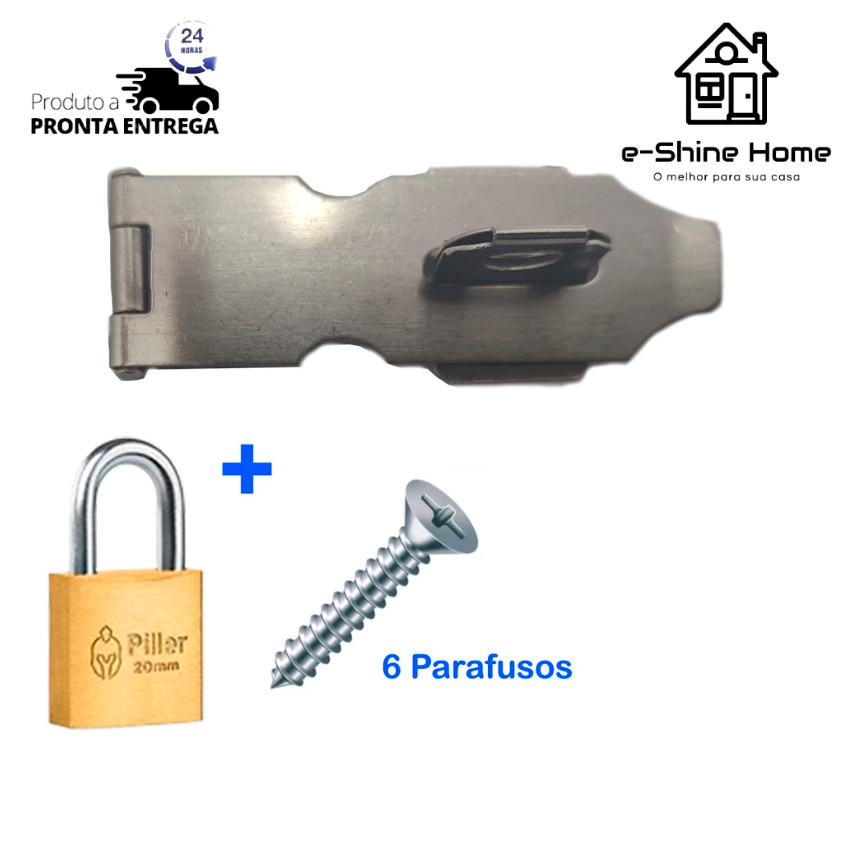 Porta Cadeado Fecho 10 cm. + Cadeado 20 mm.