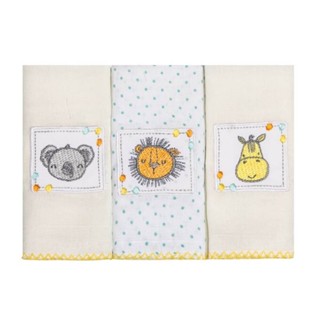 Kit Pano De Boca Papi Bordados Karinho Cores Amiguinhos - 03 Peças em Oferta na Shopee