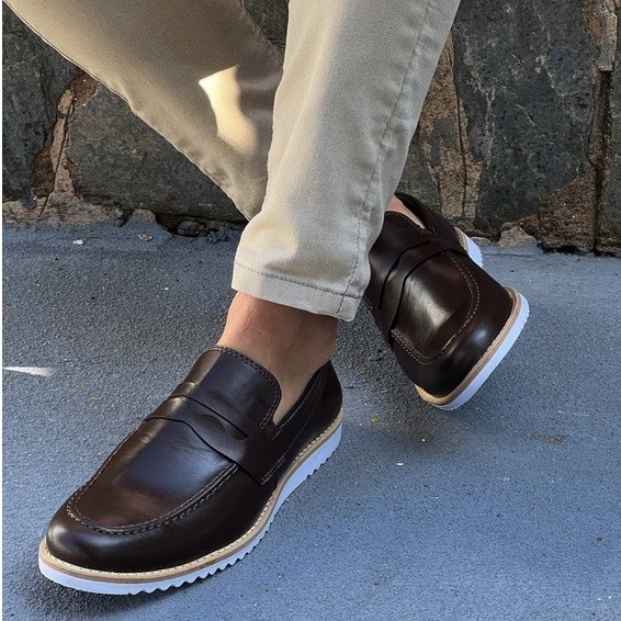 Sapato Masculino Mocassim Dockside Casual Oxford Sola de Borracha Conforto Versátil