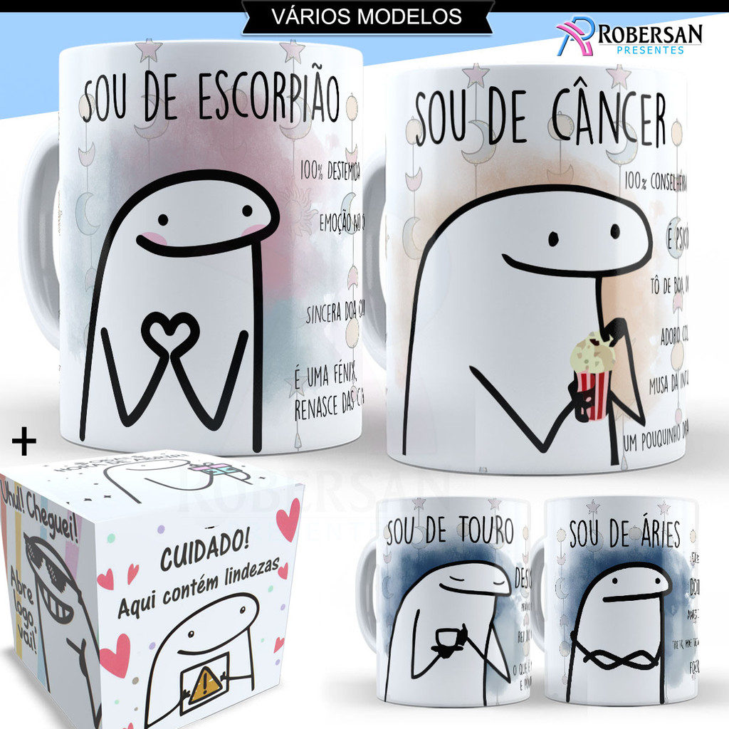 Imagem Caneca de Porcelana Personalizada Signos Signo Flork Virgem Leão Libra Aquário Escorpião Aries Touro Gemeos Cancer