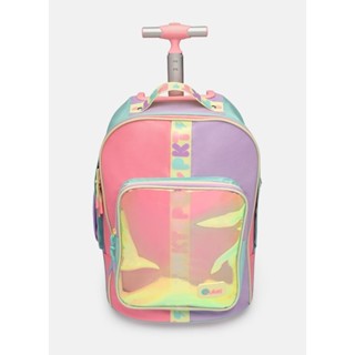 Mochila com Rodinha Color Block - Puket em Oferta na Shopee